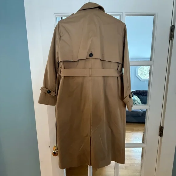 AYR Tan Double-Breasted Trench Coat - Picture 6 of 8